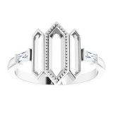 14K White 1/8 CTW Diamond Geometric Ring photo 3