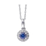 Gems One 10Kt White Gold Diamond (1/12Ctw) & Sapphire (1/5 Ctw) Pendant photo