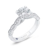 Shah Luxury 14K White Gold Round Diamond Engagement Ring (Semi-Mount) photo 2