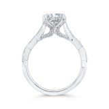 Shah Luxury 14K White Gold Round Diamond Engagement Ring (Semi-Mount) photo 4