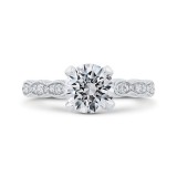 Shah Luxury 14K White Gold Round Diamond Engagement Ring (Semi-Mount) photo