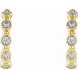14K Yellow 3/8 CTW Diamond Beaded Hoop Earrings photo 2