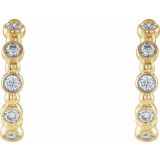 14K Yellow 3/8 CTW Diamond Beaded Hoop Earrings photo 2