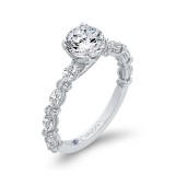 Shah Luxury 14K White Gold Round Cut Diamond Engagement Ring (Semi-Mount) photo 2