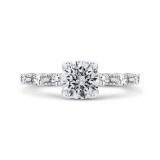 Shah Luxury 14K White Gold Round Cut Diamond Engagement Ring (Semi-Mount) photo