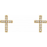 14K Yellow .05 CTW Diamond Cross Earrings photo 2