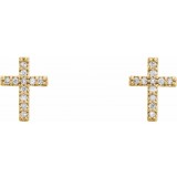 14K Yellow .05 CTW Diamond Cross Earrings photo 2
