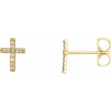 14K Yellow .05 CTW Diamond Cross Earrings photo