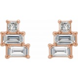 14K Rose 1/4 CTW Diamond Geometric Cluster Earrings photo 2
