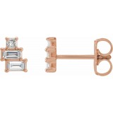 14K Rose 1/4 CTW Diamond Geometric Cluster Earrings photo