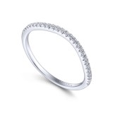 Gabriel & Co. 14k White Gold Contemporary Curved Wedding Band photo 3