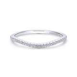 Gabriel & Co. 14k White Gold Contemporary Curved Wedding Band photo