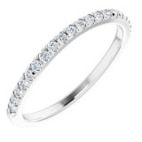 14K White 1/6 CTW Diamond French-Set Matching Band photo