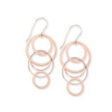 Carla Cascading Circles Rose Sterling Silver Drop Earrings photo
