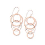 Carla Cascading Circles Rose Sterling Silver Drop Earrings photo