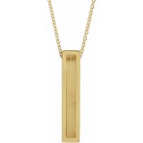 14K Yellow Engravable Sculptural Bar 16-18 Necklace photo 3