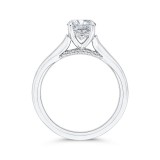 Shah Luxury 14K White Gold Cushion Diamond Solitaire Plus Engagement Ring  (Semi-Mount) photo 4
