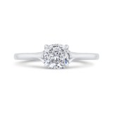Shah Luxury 14K White Gold Cushion Diamond Solitaire Plus Engagement Ring  (Semi-Mount) photo