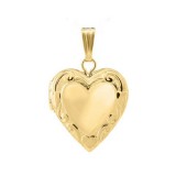 14K Yellow Gold embossed Heart Child's Locket photo