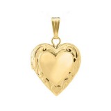 14K Yellow Gold embossed Heart Child's Locket photo