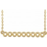 14K Yellow Circle Bar 16-18 Necklace photo