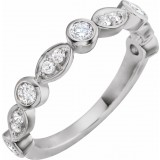 14K White 1/2 CTW Diamond Anniversary Band photo