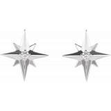 14K White .03 CTW Diamond Star Earrings photo 2