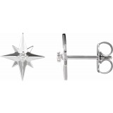 14K White .03 CTW Diamond Star Earrings photo