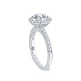 Shah Luxury 14K White Gold Round Diamond Halo Engagement Ring with Euro Shank (Semi-Mount) photo 3