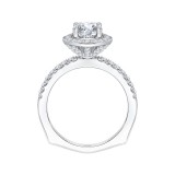 Shah Luxury 14K White Gold Round Diamond Halo Engagement Ring with Euro Shank (Semi-Mount) photo 4