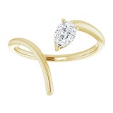 14K Yellow 1/3 CTW Diamond Negative Space Ring photo 3