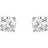 14K White 1/4 CTW Diamond Stud Earrings photo 2