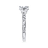 Shah Luxury 14K White Gold Oval Cut Diamond Split Shank Engagement Ring (Semi-Mount) photo 3