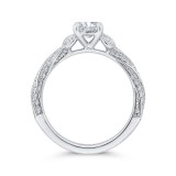 Shah Luxury 14K White Gold Oval Cut Diamond Split Shank Engagement Ring (Semi-Mount) photo 4