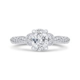 Shah Luxury 14K White Gold Oval Cut Diamond Split Shank Engagement Ring (Semi-Mount) photo
