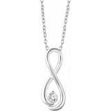 14K White 1/6 CTW Diamond Infinity-Inspired 16-18 Necklace photo