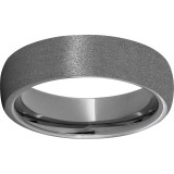 Rugged Tungsten  6mm Domed Band with Stone Finish photo