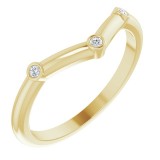 14K Yellow .03 CTW Diamond Stackable Chevron Ring photo