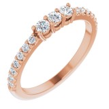 14K Rose 1/3 CTW Diamond Anniversary Band photo