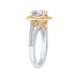 Shah Luxury 14K Two-Tone Gold Round Diamond Engagement Ring with Split Shank (Semi-Mount) photo 3