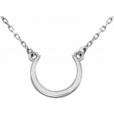 14K White Crescent 18 Necklace photo