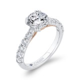 Shah Luxury 14K Two-Tone Gold Diamond Engagement Ring (Semi-Mount) photo 2