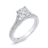 Shah Luxury 14K White Gold Diamond Engagement Ring (Semi-Mount) photo 2