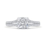 Shah Luxury 14K White Gold Diamond Engagement Ring (Semi-Mount) photo
