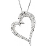 14K White 1/4 CTW Diamond Heart 18 Necklace photo
