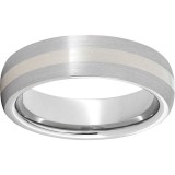 Serinium Domed Band with a 2mm Sterling Silver Inlay photo