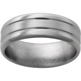 Titanium Band with Two .5mm Grooves, Satin Center and Polished Edges photo