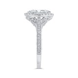 Shah Luxury 14K White Gold Marquise Cut Diamond Halo Engagement Ring (Semi-Mount) photo 3