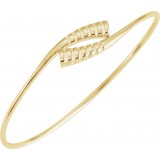 14K Yellow 16.5 mm Bypass Bangle 7 Bracelet photo 2