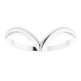 14K White V Ring photo 3